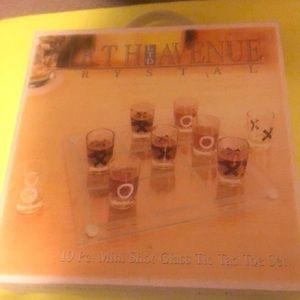 10 Pc. Mini Shot Glass Tic Tac Toe Set, Crystal.